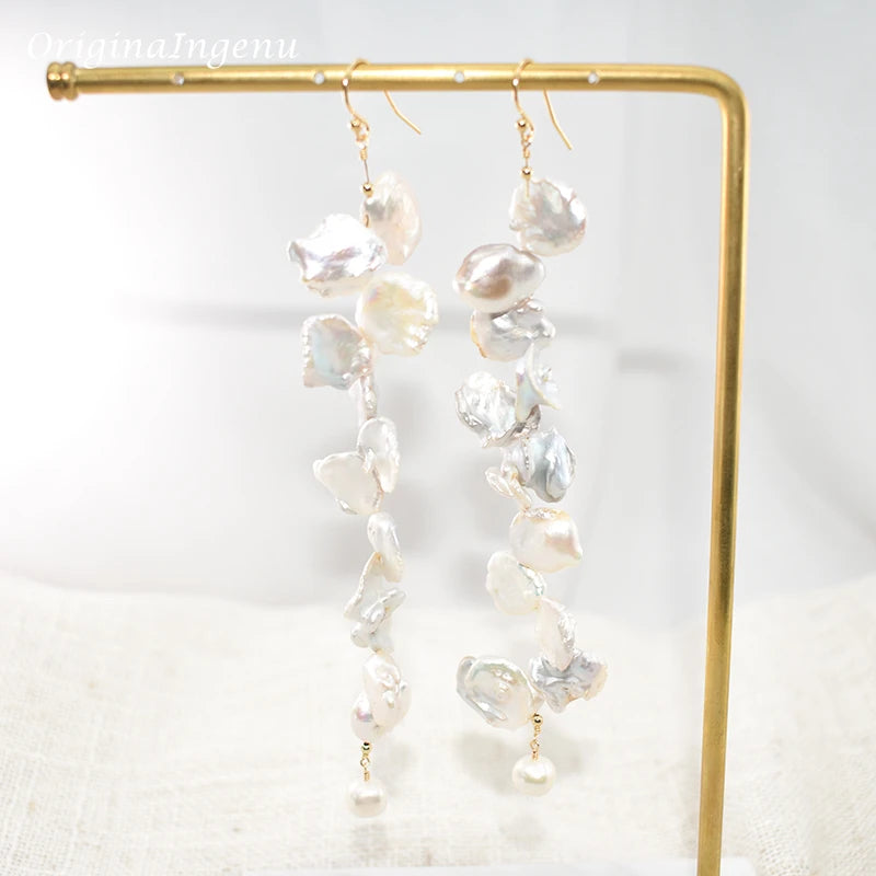 Lovy boucles d'oreilles en perles baroques naturelles